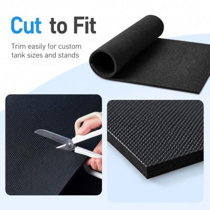 Aquarium Leveling Mat, 6 mm EVA Foam Fish Tank Pad, Textured Anti-Slip Aquarium Base Mat, Water-Resistant Cushion Pad for Glass Aquariums, Planted Tanks, Stands, Shelves (15-3/4 x 9-13/16 in) - size: 15-3/4 x 9-13/16 in