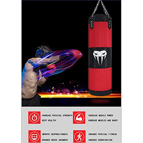 SOTF Heavy Bag Boxing Set Punching Bags for Adults Heavy Duty Hanging Punching Bag Unfilled - color: Red, size: length 120cm
