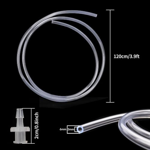 2pcs 100ml Large Plastic Syringe with 2pcs 47in Handy Plastic Tubing and Luer Connections for Scientific Labs, Measuring, Watering, Refilling, Filtration, Feeding