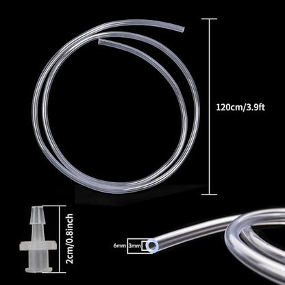 2pcs 100ml Large Plastic Syringe with 2pcs 47in Handy Plastic Tubing and Luer Connections for Scientific Labs, Measuring, Watering, Refilling, Filtration, Feeding