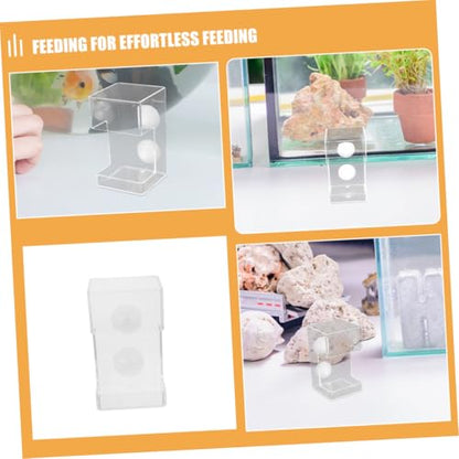 Uonlytech 2pcs Aquarium Feeder Suction Cup Fish Tank Food Dispenser with Feeding Ring Sink Anti-Scattering Tool for Fish and Shrimp Feeding Supplies