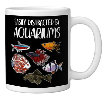 Aquarist Fish Tank & Fish Keeping Gift - Aquarium Lover Ceramic Mug, White - color: White
