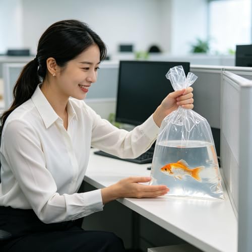 50PCS Live Fish Bags: Open Top Plastic Bags for Live Fish Transport, Shipping - 4.3 Mil Thick - 14x6 Inches - Leak-Resistant Clear Containers for Transporting Marine