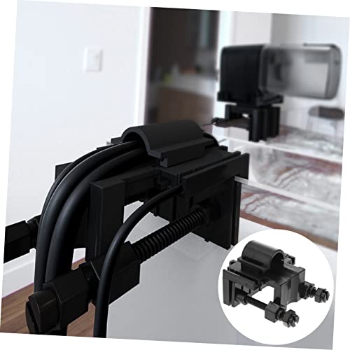 Mikikit Multi-Function Aquarium Clamp Water Clip for Fish Tank Inlet and Outlet Easy Installation Space-Saving Design Black