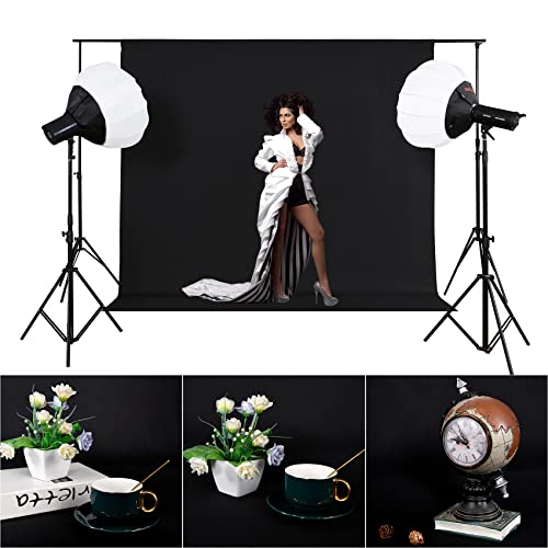 8X10FT Black Backdrop Background for Photography,Polyester Backdrop Curtain Background Screen for Photography,Photoshoot,Video Recording,Studio(8X10ft,Black)