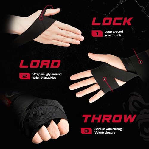 Beast Gear Boxing Hand Wraps 177 inches, Elastic Boxing Hand Wraps for Muay Thai MMA Boxing Martial Arts