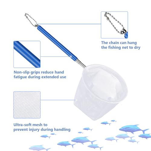 2-Pack 3 & 4 Inch Stainless Steel Fish Nets for Aquarium - Gentle Nets for Small Fish, Shrimp, Fry in Fish Tanks & Aquarium Accessories