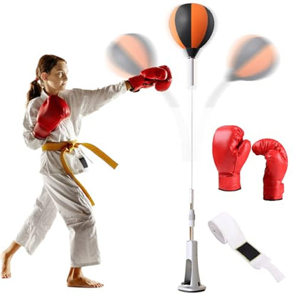 Boxing Reflex Bag Boxing Speed Trainer | with Spring Base Height Adjustable Stable Reaction Trainer for Kicking Practice Physical Health Fitness Workouts Home - size: 110-130cm