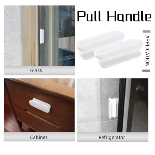 Self-Adhesive Pull Handles 4 Pack, Handle Helper for Kitchen Cabinet Knobs Drawer Window Sliding Closet Push Pull Helper Stick-on Handles (Black)