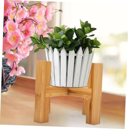 SHINEOFI Wooden Flowerpot Pedestal Stand with Anti-slip Pads Simple Wood Base for Indoor Outdoor Plant Display Multi-functional Rack for Flowerpots Crafts and Mini Fish Tanks Home Garden