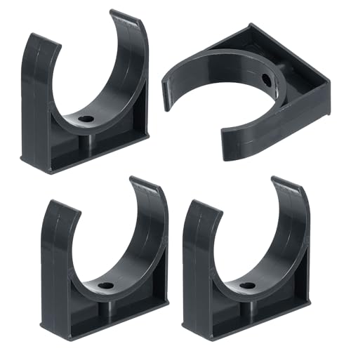 uxcell 4Pcs PVC Water Pipe Clamps Clips, U-Shaped Tubing Hose Buckles, Irrigation Tube Holder for 75mm OD for TV Trays Tubing Hose Hanger Support Tubing, Black