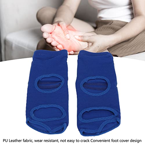 2Pcs Foot Protector,2pcs Foot Protector, Taekwondo Training Foot Protector Unisex PU Leather Soft Boxing Sparring Foot Guard for Women Men Blue (S)