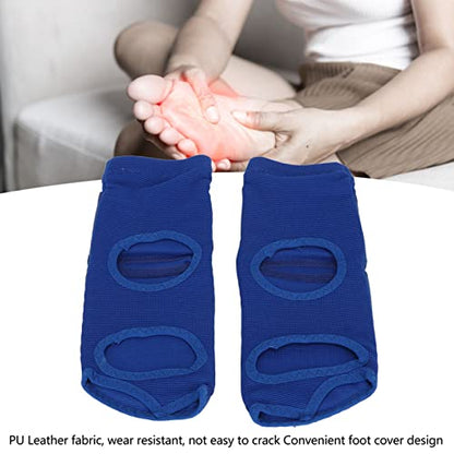 2Pcs Foot Protector,2pcs Foot Protector, Taekwondo Training Foot Protector Unisex PU Leather Soft Boxing Sparring Foot Guard for Women Men Blue (S)