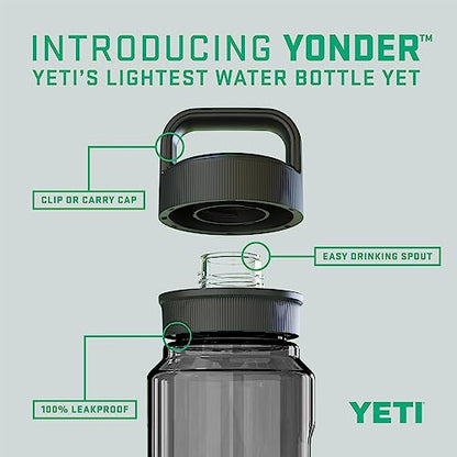 YETI Yonder Water Bottle with Yonder Chug Cap, Lightweight, Leakproof and BPA-Free - color: Charcoal, style: 50oz