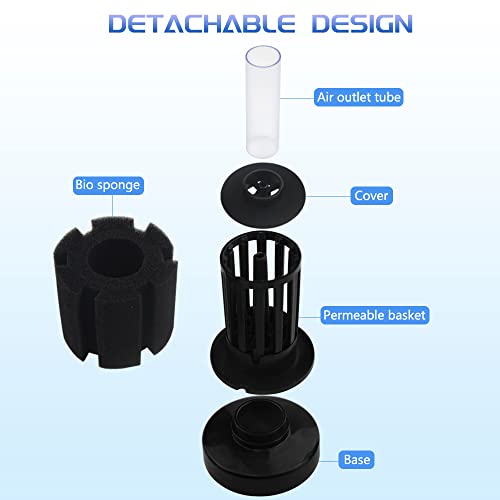 WMYCONGCONG 6 PCS Aquarium Sponge Filter Fish Tank Aquarium Soft Biochemical Sponge Filter for 10-20 Gallon Breeding Fry Betta Shrimp Fish Tank