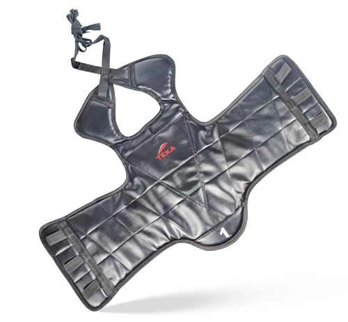 Chest Protector for Kickboxing, Sparring Training Heavy Punching, Boxing Body Protector Adjustable Shield, Martial Arts Upper Belly Protection Pad, Taekwondo - size: X-Large (Black)