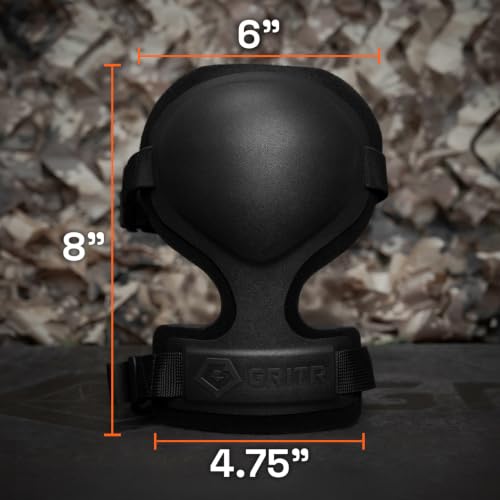 GRITR Tactical Knee Pads - Heavy Duty Professional Knee Protectors, Black - color: Black