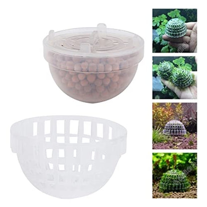 Aquarium Moss Ball Holder, Transparent Plastic Fish Tank Accessory, 5x3.5cm - Mineral Releasing, Easy Installation, Ideal for Shrimp Breeding and Hiding