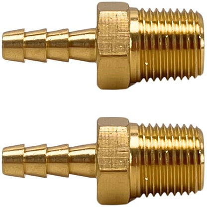 2pcs Brass Hose Fitting 1/8" Barb x 1/8" NPT Male Adapter Barbed by CX WONDERLAND