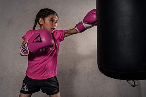 TITLE Boxing Pro Style Leather Training Gloves 3.0 - Boxing Gloves, Boxing Training Gloves, MMA Gloves, Oz Training Gloves, Kickboxing Gloves, Punching Bag Gloves, Sparring Gloves - color: Hot Pink/White, size: 10 oz