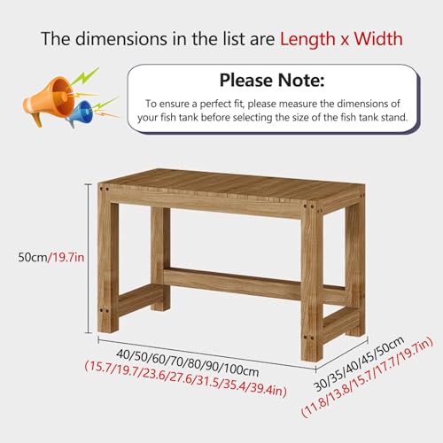 Fish Tank Stand,Customizable Reptile Terrarium Stand with Non-Slip Foot Pads - Versatile Wood Rack for Indoor Use, Perfect for Home & Hotel Storage, Durable Fish Shelf Bracket