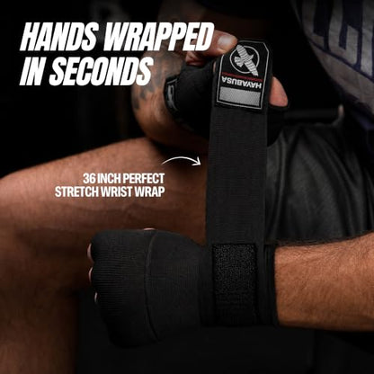Hayabusa Quick Gel Hand Wrap Boxing Gloves - color: Blue, size: Medium