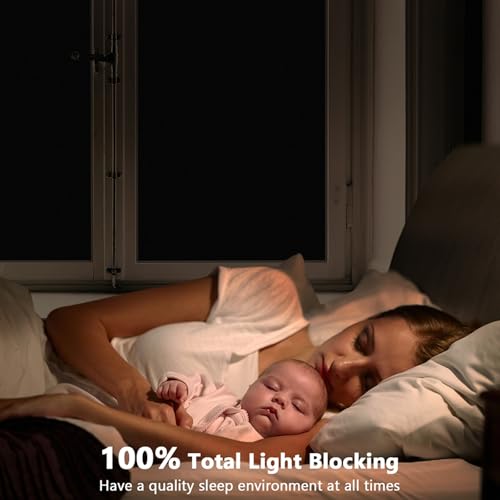Blackout Window Privacy Film, Darkening Film Total Black Matte Opaque 100% UV Light Blocking, Static Cling Tint Covering Film for Home (23.6 x 78.7inches, Matte Black) - color: Black, size: 23.6 x 78.7 Inch