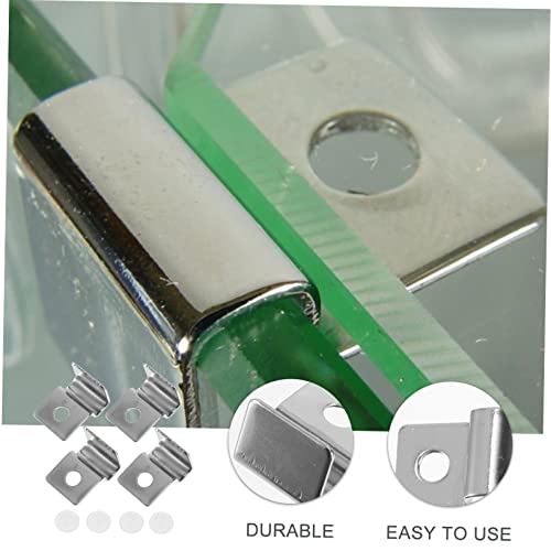 Ipetboom 8pcs Glass Lid Brackets for Fish Tank Aquarium Support Clips Easy Installation for Open Tanks Sturdy Holder for Aquatic Environments