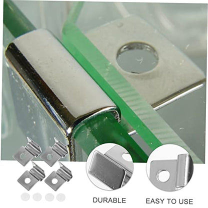Ipetboom 8pcs Glass Lid Brackets for Fish Tank Aquarium Support Clips Easy Installation for Open Tanks Sturdy Holder for Aquatic Environments