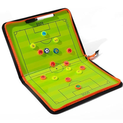 Soccer Coaching Board Coaching Board Tactical Magnetic Board Kit, Portable Strategic Coaching Board with Magnetic Number Set and Erase Pen