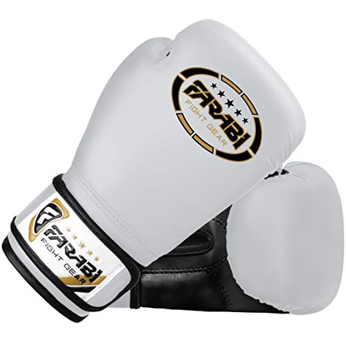 Farabi Boxing Gloves Kids Junior Muay Thai Kick Boxing Training MMA Punching Bag - color: White, size: 6OZ
