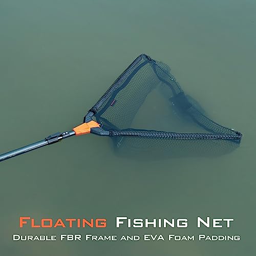 KastKing Pontus Fishing Net, Foldable & Lightweight Landing Net with Built in Length Scale, Strength Aluminum Handle, Fishing Gear and Gift for Men - style: Hoop Size: 23"(extendable)