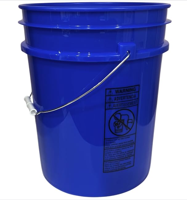 5 Gallon Food Grade Reflex Blue Bucket with Screw on Lid- Pack of 3- Made in USA