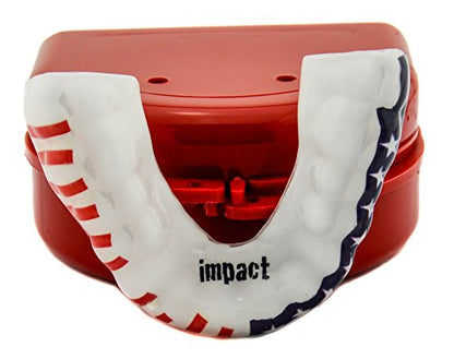 Impact Custom Professional MMA/Boxing/Muay Thai Mouthguard with Trim for Gag Reflex - color: American Flag