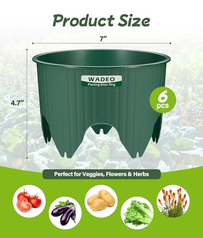 7 inch Planting Grow Rings, 6 PCS Plant Rings for Outdoor Plants, Perfect for Deep Root Watering Veggies Herbs and Flowers - size: 6PCS