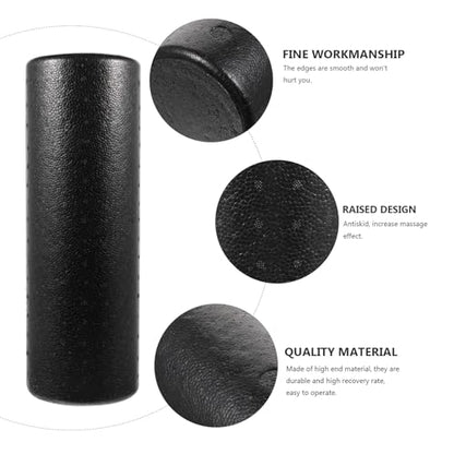 Premium High-Density Foam Yoga Roller for Muscle and Deep Tissue Massage Foam Roller for Neck Back Legs Arms and Feet Multi-Functional Exercise and Physical Therapy Tool (15x45cm)