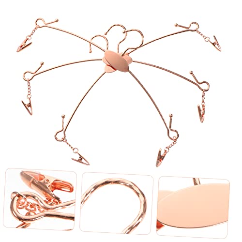 VICASKY 10pcs Hangers Rose Gold Iron Wire Tank Tops Organizer Non Slip Underwear Display Rack Multipurpose Closet Storage for Women
