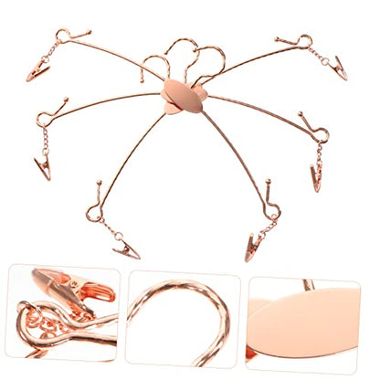 VICASKY 10pcs Hangers Rose Gold Iron Wire Tank Tops Organizer Non Slip Underwear Display Rack Multipurpose Closet Storage for Women
