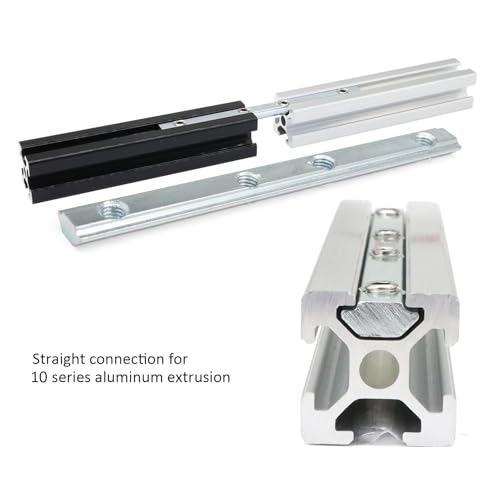 1010 1" x 1" Series Aluminum Profile Straight Line Connector, Extended Length Bracket Fastener with M5 Screw for Slot 6mm Aluminum Extrusion Profile Connect Parts - style: 10 sets straight bracket with m5