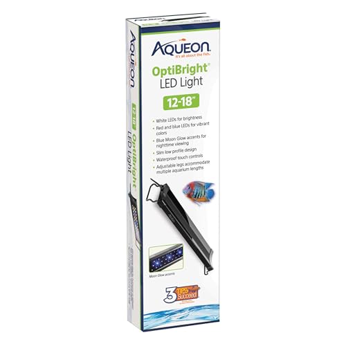 Aqueon LED OptiBright Fish Tank Aquarium Light Fixture, 12-18 Inch - size: 12-18 Inch