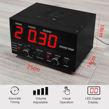Big Screen Boxing Interval Timer, Classic Professional Gym Timer, Adjustable Sound/Training Time/Cycle Repetitions, Muay Thai Training Timer for Boxing, Muay Thai, Fighti-Green - color: Green
