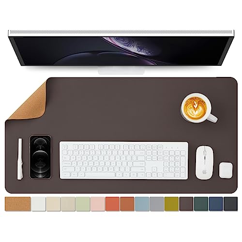 Cork Desk Mat - Dual-Sided Desk Pad for Office and Home - Desk Organization and Accessories - Ideal for Large Mouse Pad and Desk Mats on Top of Desks(Coffee,31.5"x 15.7") - color: Coffee, size: 31.5" x 15.7"