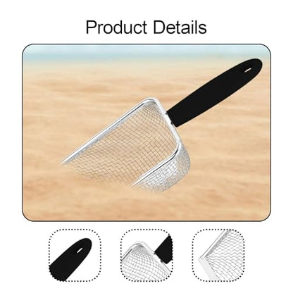 Beach Sand Scoop Shell Collecting Tool Multipurpose Picking up Shell Fast Sifting Portable Reptile Sand Scoop Litter Cleaner, Black