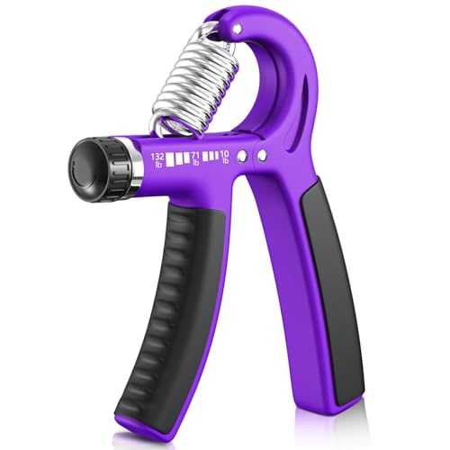 FitBeast Grip Strengthener Forearm Strengthener, Adjustable Hand Grip for Strength Training & Rehabilitation, 10-132 lbs Resistance, Ideal for Athletes and Physical Therapy - color: Purple