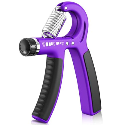 FitBeast Grip Strengthener Forearm Strengthener, Adjustable Hand Grip for Strength Training & Rehabilitation, 10-132 lbs Resistance, Ideal for Athletes and Physical Therapy - color: Purple