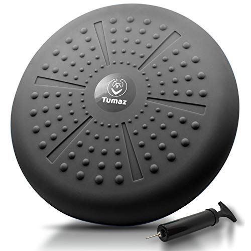 Tumaz Wobble Cushion Wiggle Seat Core Balance Disc with Pump - color: 13. Black