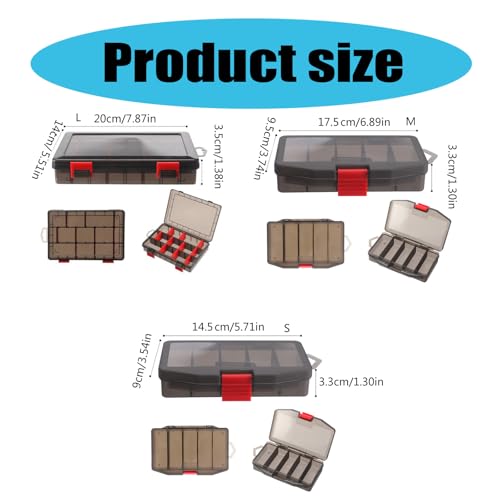 Grids Fishing Tackle Box Waterproof Seal Fishing Tool Storage Box Lures Baits Storage Case with Adjustable Compartments