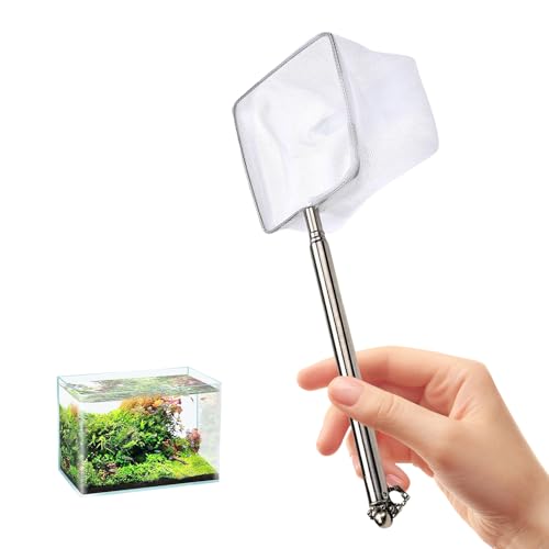 Extendable Fish Handling Tool with Ergonomic Grip Stable Construction Fishing Net for Aquariums and Fishtanks Fish Catcher - color: Square, size: Large