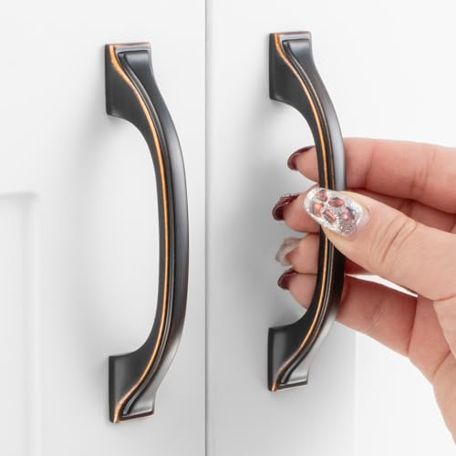10 Pack 3 Inch Oil Rubbed Bronze Cabinet Pulls Brushed Bronze Cabinet Handles Bronze Kithcen Hardware for Cabinets Drawer Dresser ZP2409 Cupboard Bedroom Closet Bathroom Vanity - color: Oil Rubbed Bronze, size: 3" Hole Centers-10 Pcs