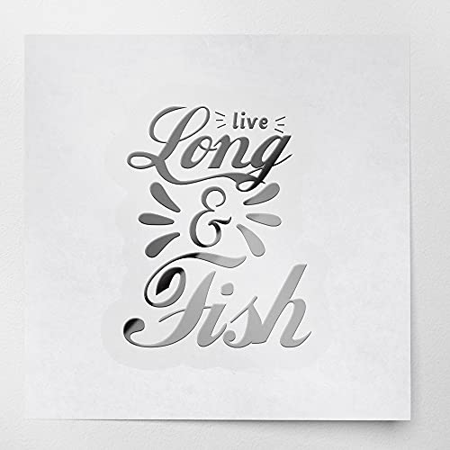 Decal Stickers of Fish (Metallic Silver) (Set of 2) Premium Waterproof Vinyl Decal Stickers for Laptop Phone Accessory Helmet Car Window Mug Tuber Cup Door Wall - ANDVER10e6481SI_1123 - color: Metallic Silver, size: 3.8'' x 4.9''